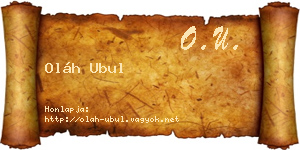 Oláh Ubul névjegykártya